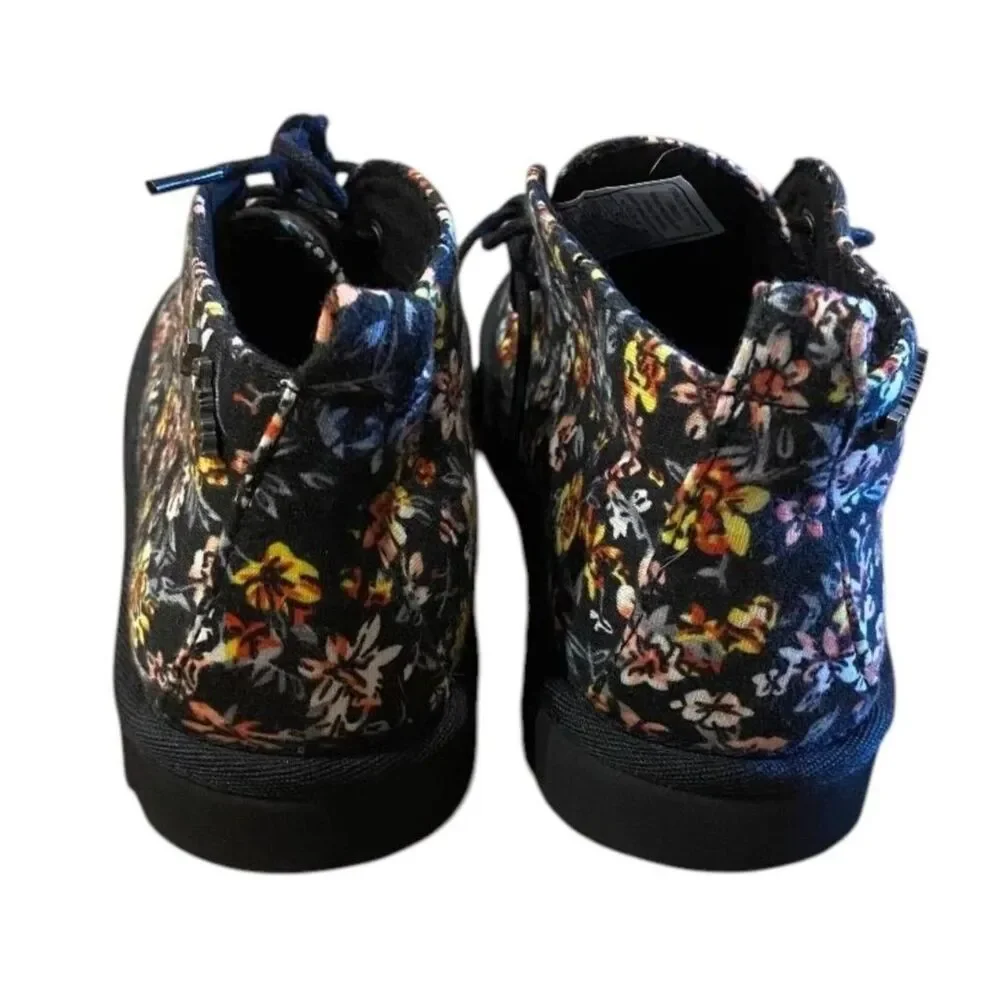 BEARPAW KIDS YOUTH Chukka Bootie Boots BLACK Floral US Sz 2 NWOT 2578Y
